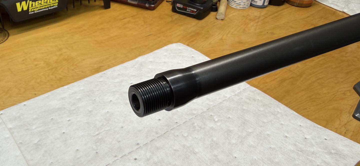 Final Custom Thread Adapter - Rocksett is used to ensure it doesn't come loose, and the adapter is blended into the barrel profile for a smooth transition and better aesthetics